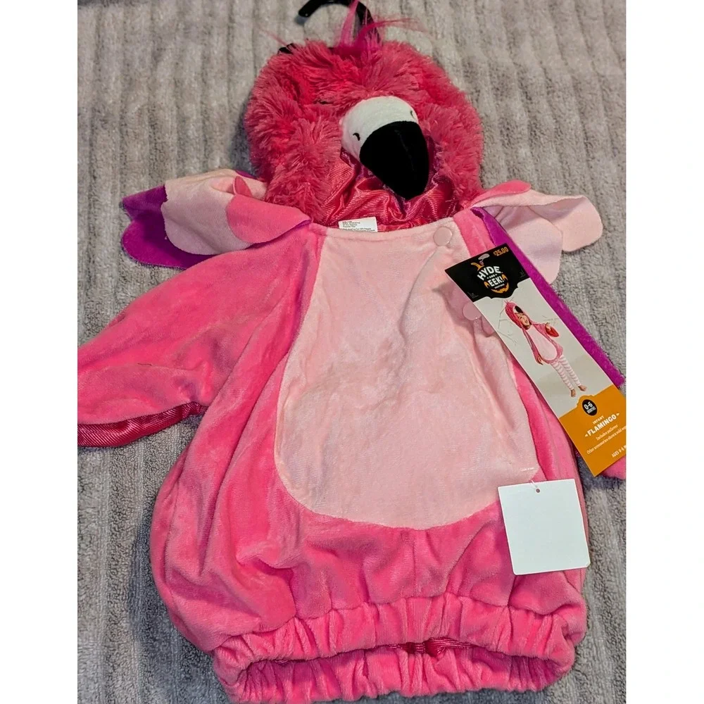 Infant Flamingo Costume with Hood 0-6 Months Halloween‎ Dress Up NEW